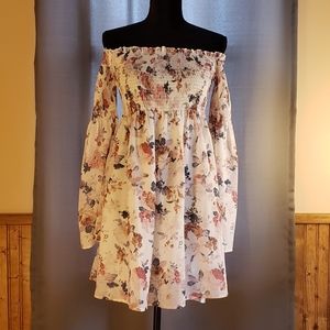 NWOT floral print dress w/umpire line
